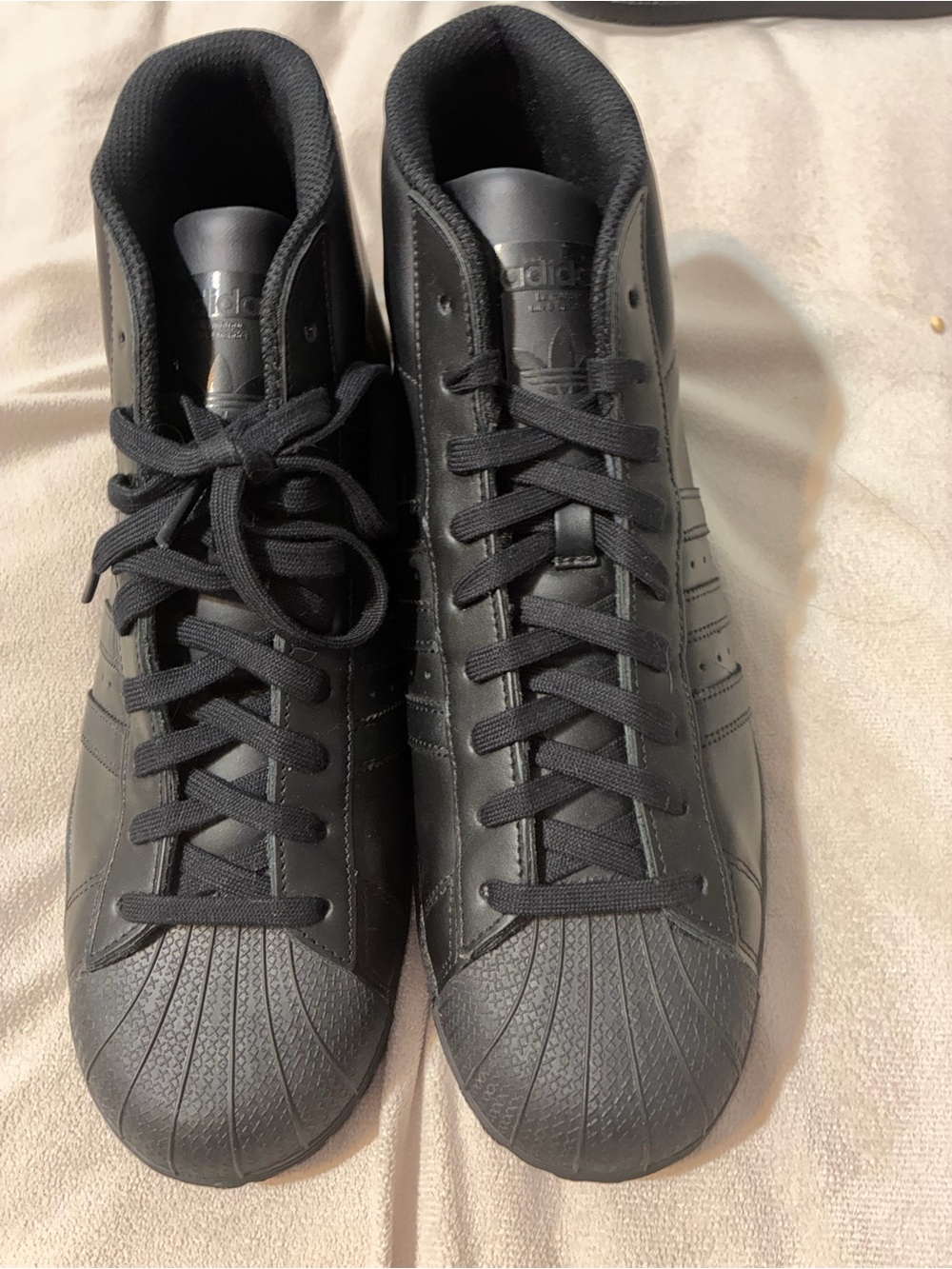 ADIDAS Men's Black Leather High-Top Sneakers NWOT